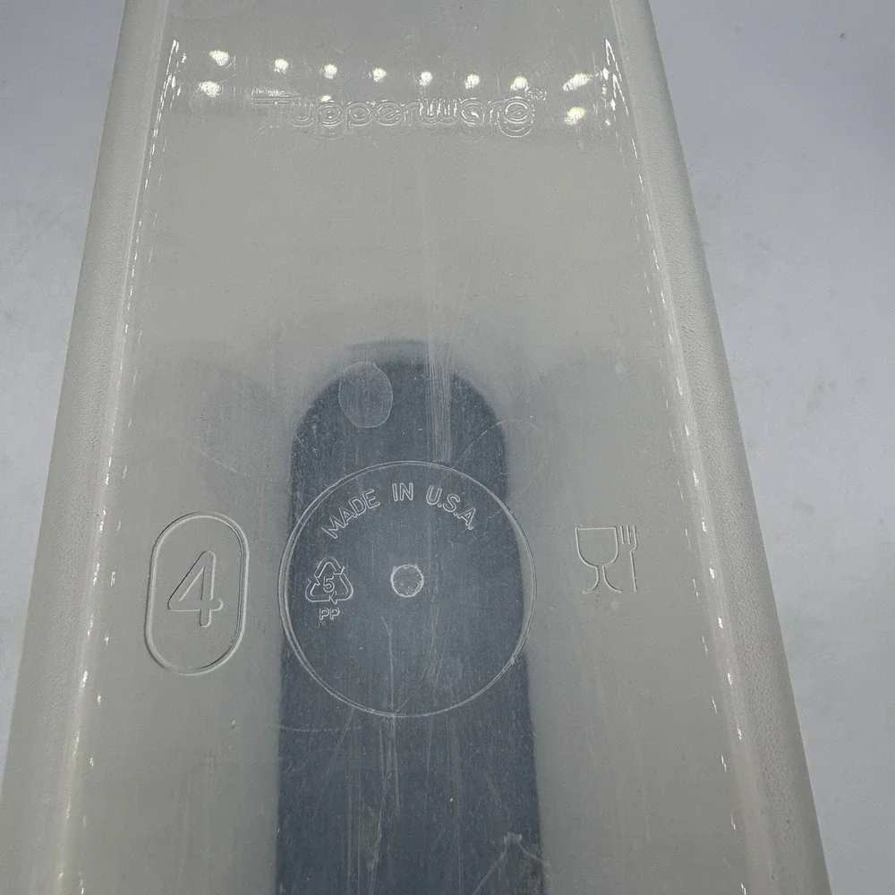 Tupperware Storage Container Modular Mate 4 Clear Super Oval 2351C-2 Black Lid